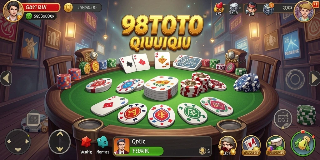 Tampilan menarik dari gameplay QiuQiu di 98TOTO.