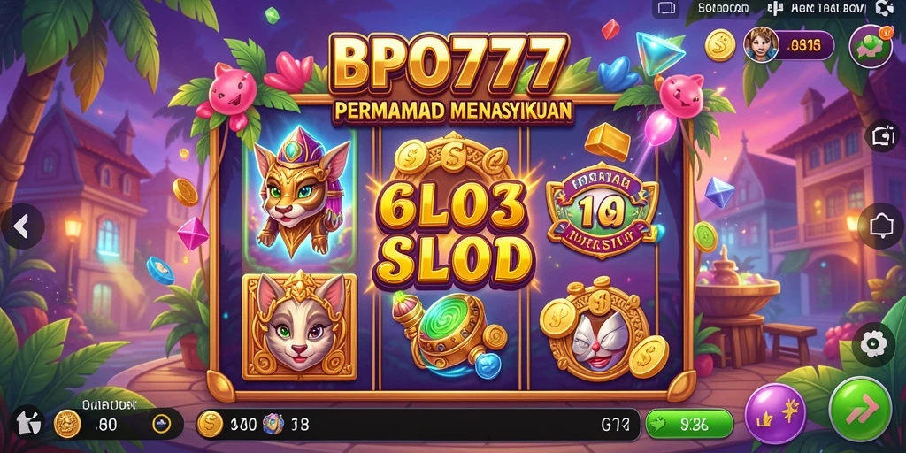 Tampilan gameplay Slot BPO777 yang penuh warna dan menarik.