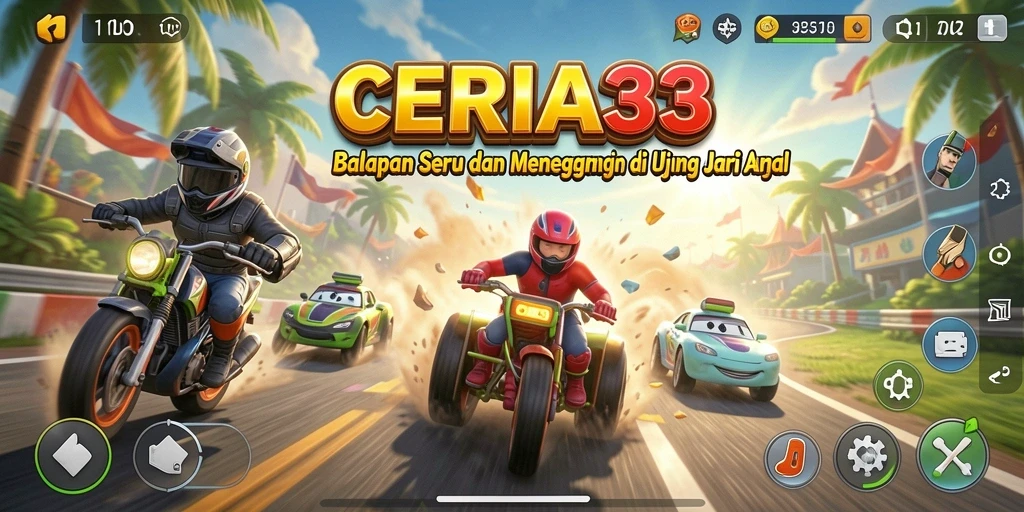 Gameplay mendebarkan dengan mobil balap cepat dalam CERIA33.