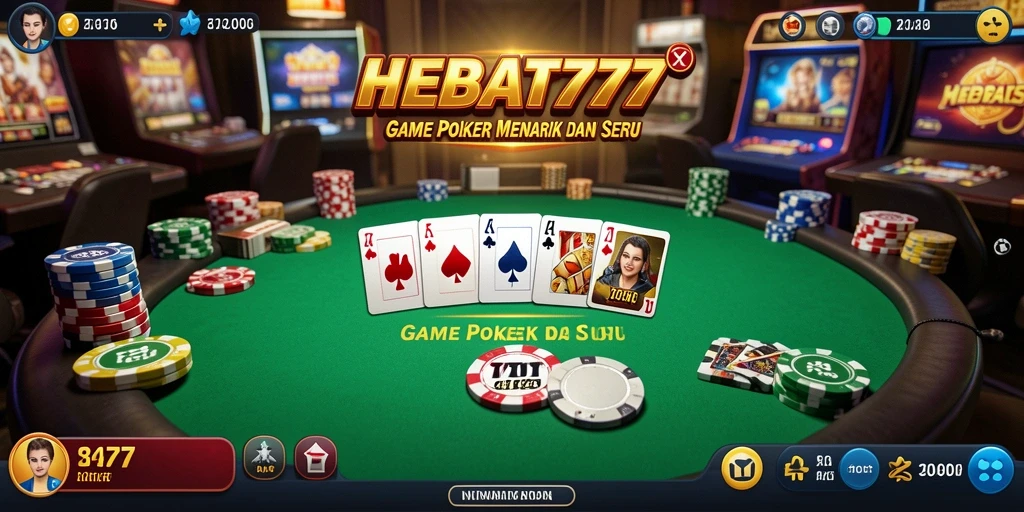 Tampilan menarik dan gameplay seru HEBAT777 saat bermain Poker.