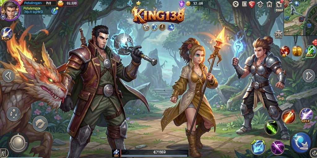 Screenshot KING138 menunjukkan gameplay RPG yang penuh aksi.