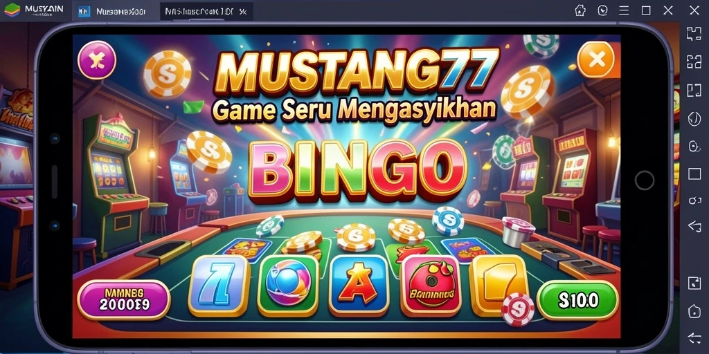 Tampilan gameplay Bingo yang menarik dan dinamis di MUSTANG77.
