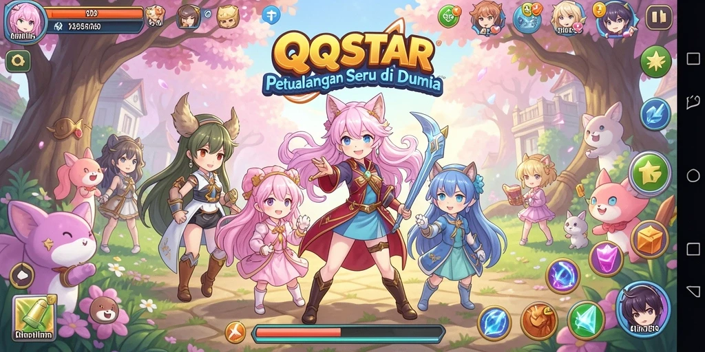 Gameplay QQSTAR yang seru dan menakjubkan dalam dunia Anime.