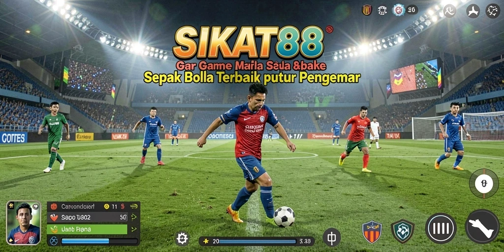 Tangkapan layar utama SIKAT88 menampilkan aksi permainan sepak bola yang seru.