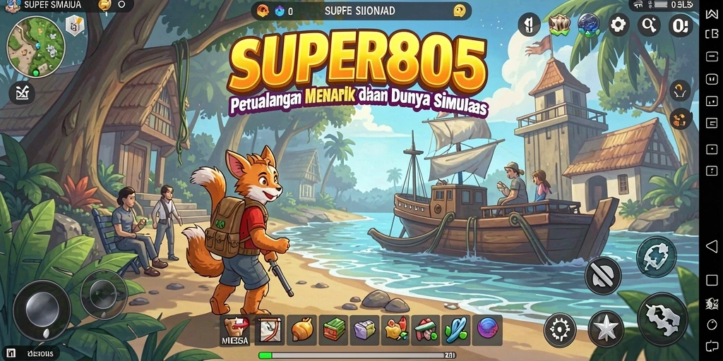 Screenshot gameplay SUPER805 menampilkan pengalaman simulasi yang mendalam.