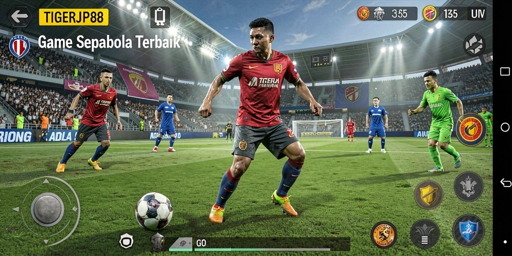 Tampilan gameplay TIGERJP88 yang menegangkan dan seru di lapangan sepakbola.