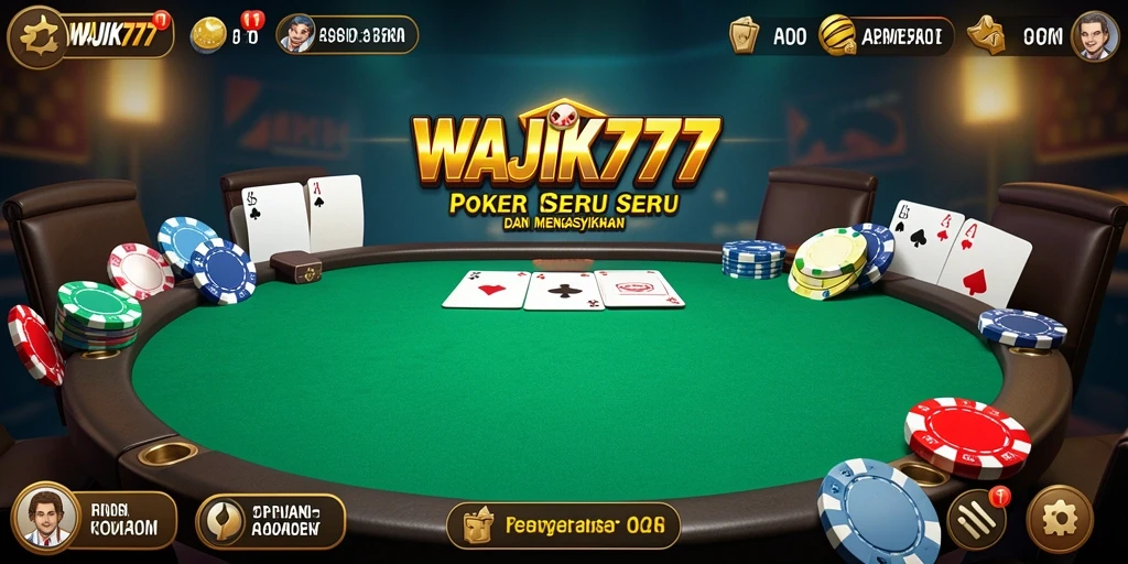 Screenshot gameplay WAJIK777 menampilkan aksi poker yang mendebarkan.